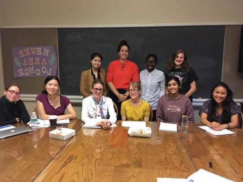 The Scholars meet with Anthropology Professor Zoë Crossland to discuss the activism of the Mothers of the Plaza de Mayo concerning the excavation of mass graves of the disappeared in Argentina. September 2018.